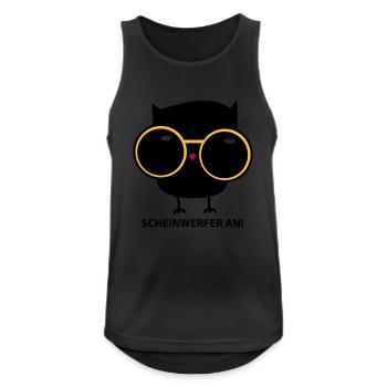 Eule mit Brille (b) - Männer Tank Top atmungsaktiv - Schwarz - Vorne - Nick (188cm)