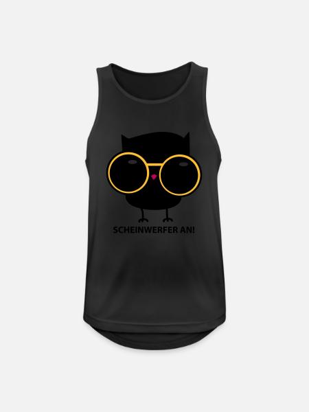 Eule mit Brille (b) - Männer Tank Top atmungsaktiv - Schwarz