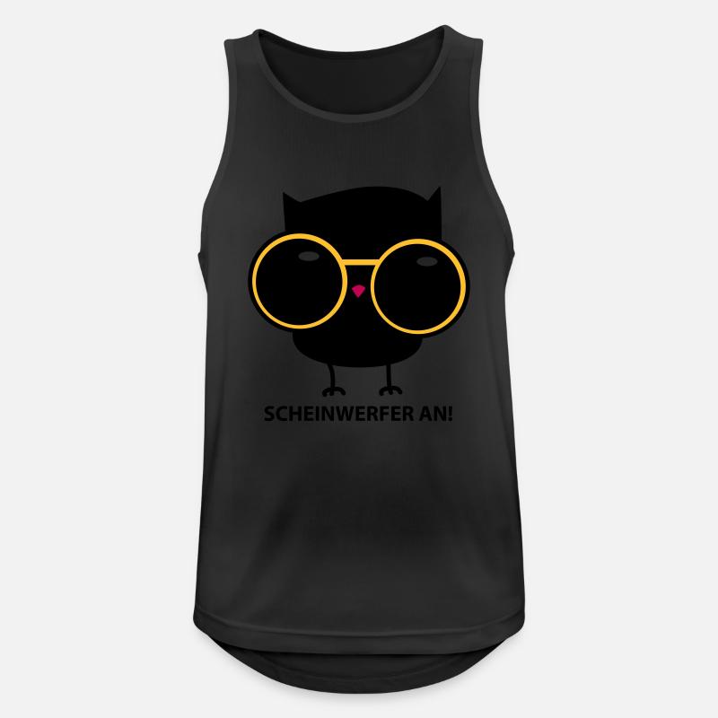 Eule mit Brille (b) - Männer Tank Top atmungsaktiv - Schwarz