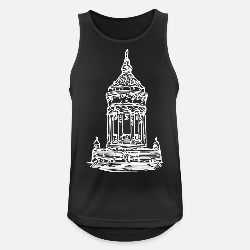 Mannheim Wasserturm - Männer Tank Top atmungsaktiv - Schwarz