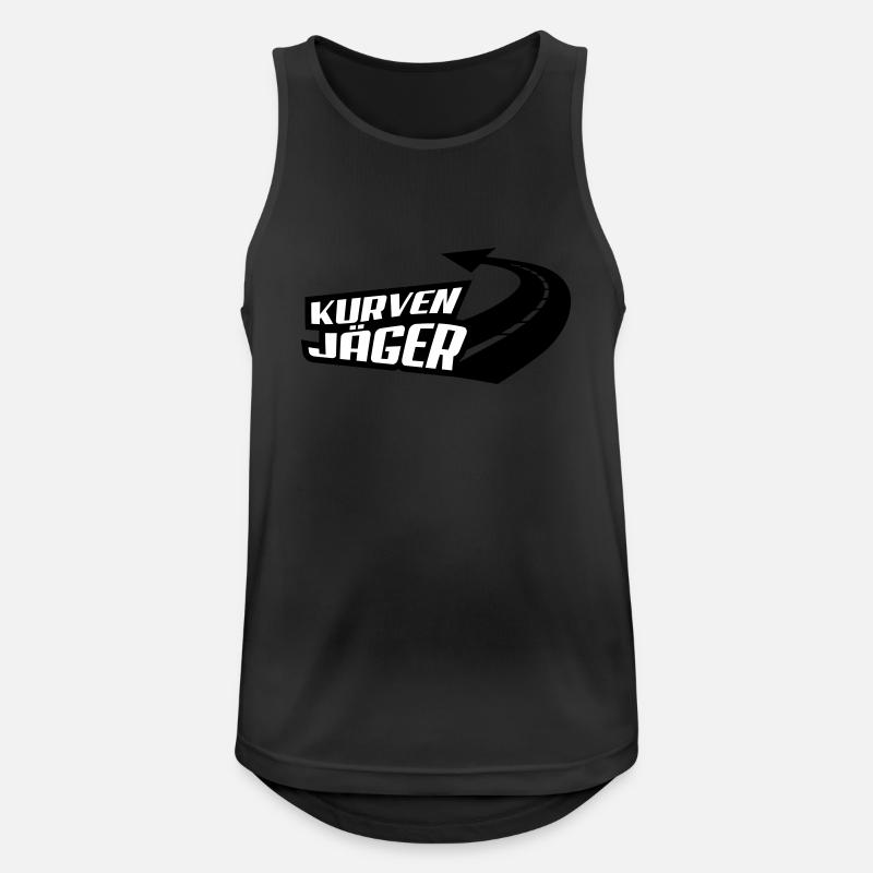 Kurvenjäger - Männer Tank Top atmungsaktiv - Schwarz