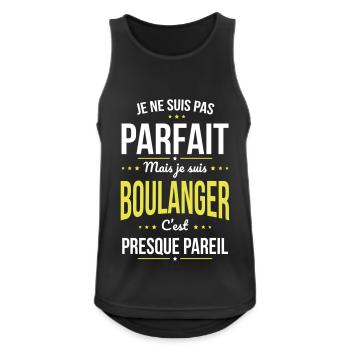 Je ne suis pas parfait mais je suis boulanger - Débardeur respirant Homme - noir - Devant - Nick (188cm)