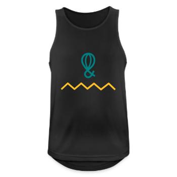 Mut & Menschlichkeit | Lässig inspirieren - Männer Tank Top atmungsaktiv - Schwarz - Vorne - Nick (188cm)