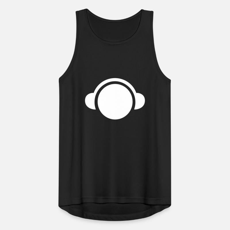 dj head kopf kopfhörer techno electro elektro Männer Tank Top atmungsaktiv