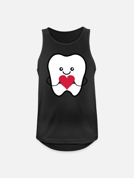 Zahn Smile Love - Männer Tank Top atmungsaktiv - Schwarz