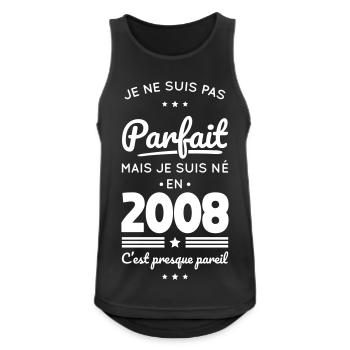 Born in 2008 – Not perfect but almost - Men's Breathable Tank Top - black - Front - Nick (188cm)
