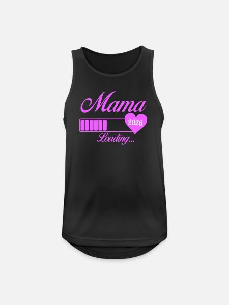Mama 2026 Loading Herz - Männer Tank Top atmungsaktiv - Schwarz
