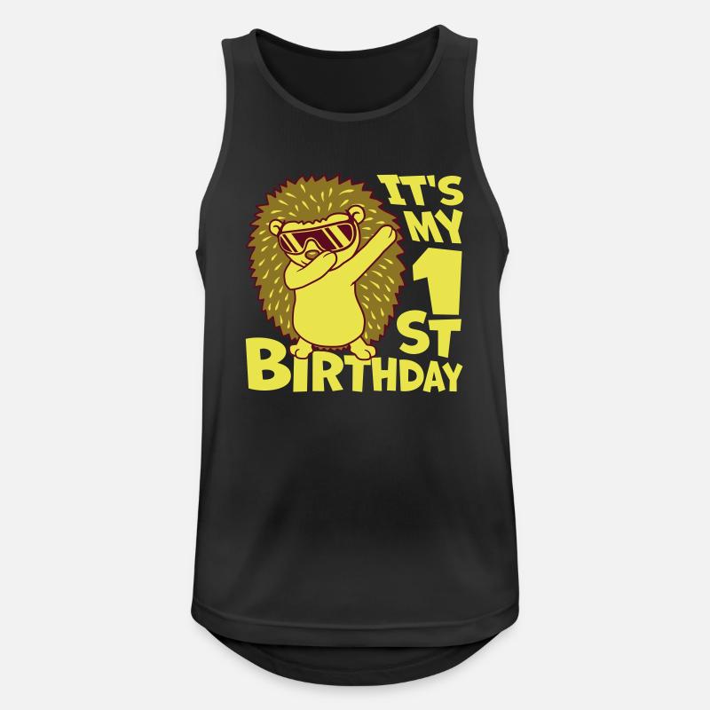 Igel 1st birthday dabbing - Männer Tank Top atmungsaktiv - Schwarz