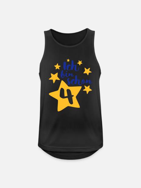 Ich bin schon Vier! - Männer Tank Top atmungsaktiv - Schwarz