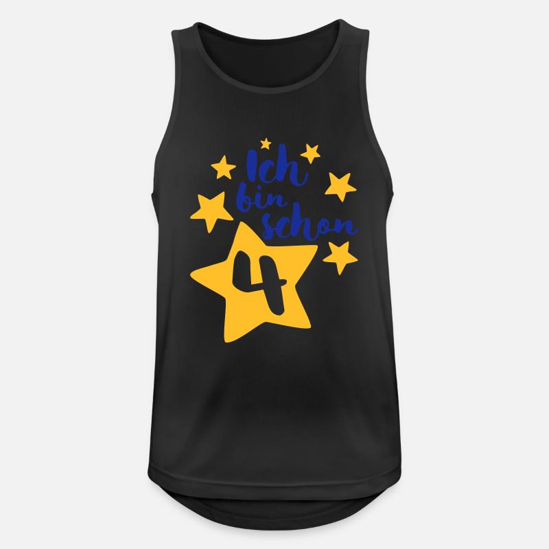 Ich bin schon Vier! - Männer Tank Top atmungsaktiv - Schwarz
