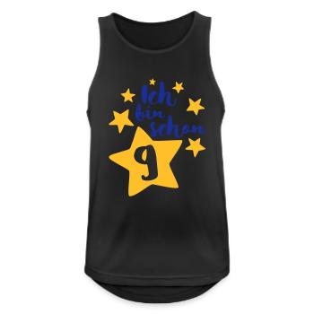 Ich bin schon Neun! - Männer Tank Top atmungsaktiv - Schwarz - Vorne - Nick (188cm)