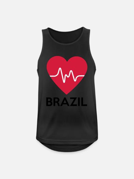 Herz Brazil - Männer Tank Top atmungsaktiv - Schwarz