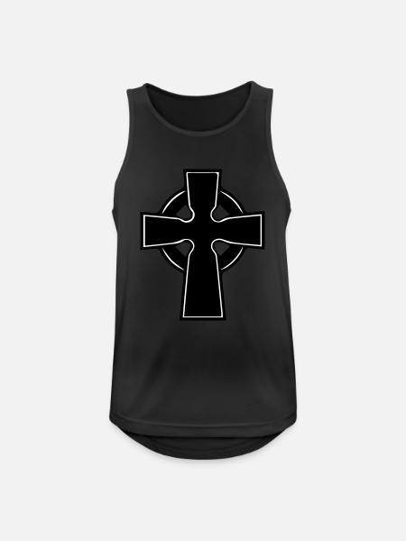 celtic_cross - Männer Tank Top atmungsaktiv - Schwarz