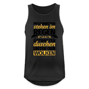 Optimist Optimismus lustiger Spruch Geschenk - Männer Tank Top atmungsaktiv - Schwarz - Vorne - Nick (188cm)