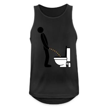 Logo de toilette debout pee piss toilette toilette toilette aulne - Débardeur respirant Homme - noir - Devant - Nick (188cm)