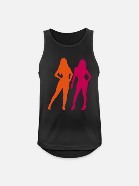 Sexy 2 Frauen - Männer Tank Top atmungsaktiv - Schwarz