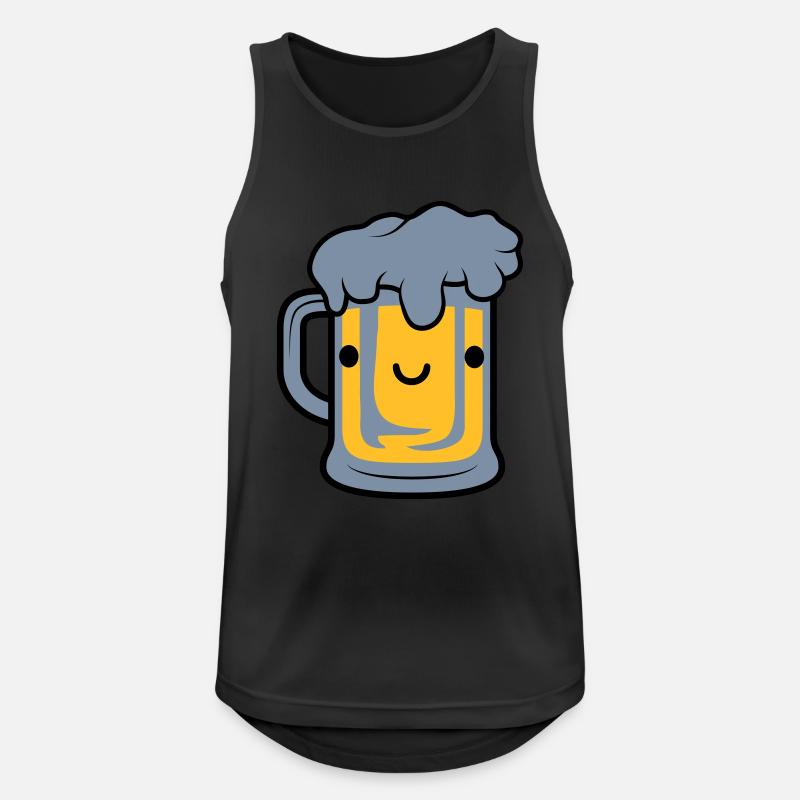 Süßes Bier Gesicht - Männer Tank Top atmungsaktiv - Schwarz