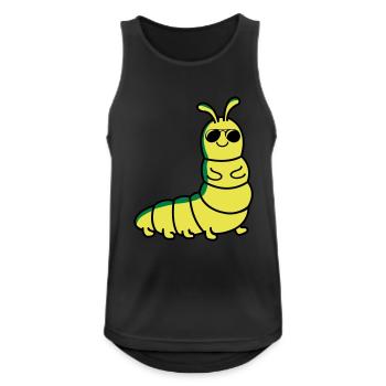 raupe cool - Männer Tank Top atmungsaktiv - Schwarz - Vorne - Nick (188cm)
