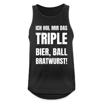 Bier, Ball, Bratwurst. - Männer Tank Top atmungsaktiv - Schwarz - Vorne - Nick (188cm)