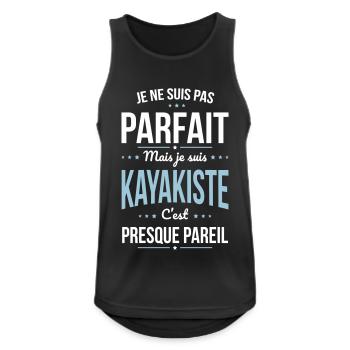 Je ne suis pas parfait mais je suis kayakiste - Débardeur respirant Homme - noir - Devant - Nick (188cm)