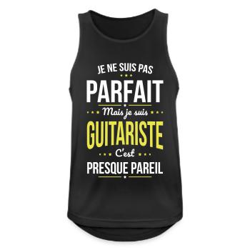 Je ne suis pas parfait mais je suis guitariste - Débardeur respirant Homme - noir - Devant - Nick (188cm)