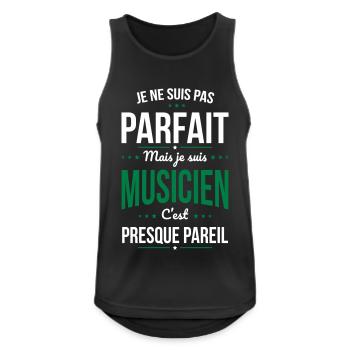Je ne suis pas parfait mais je suis musicien - Débardeur respirant Homme - noir - Devant - Nick (188cm)