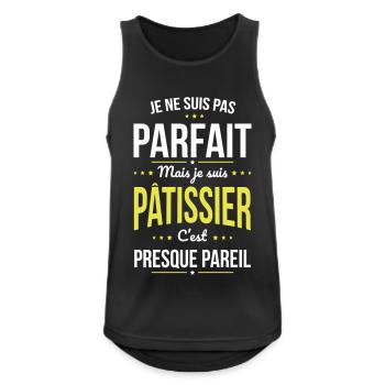 Je ne suis pas parfait mais je suis pâtissier - Débardeur respirant Homme - noir - Devant - Nick (188cm)