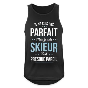 Je ne suis pas parfait mais je suis skieur - Débardeur respirant Homme - noir - Devant - Nick (188cm)