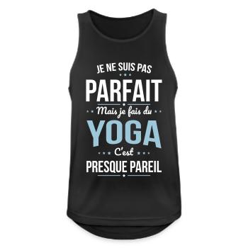 Je ne suis pas parfait mais je fais du yoga - Débardeur respirant Homme - noir - Devant - Nick (188cm)