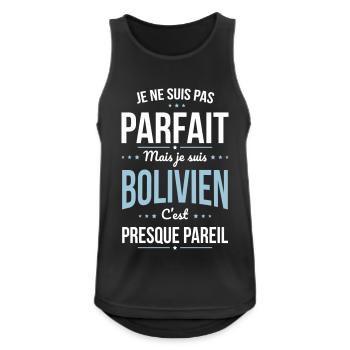 Je ne suis pas parfait mais je suis Bolivien - Débardeur respirant Homme - noir - Devant - Nick (188cm)