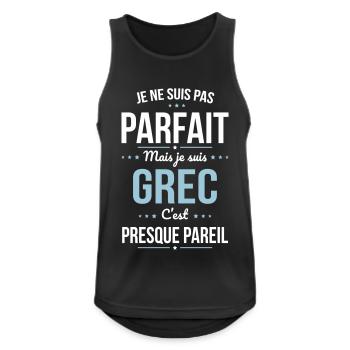 Je ne suis pas parfait mais je suis Grec - Débardeur respirant Homme - noir - Devant - Nick (188cm)
