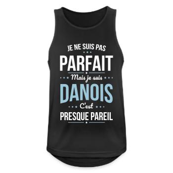 Je ne suis pas parfait mais je suis Danois - Débardeur respirant Homme - noir - Devant - Nick (188cm)