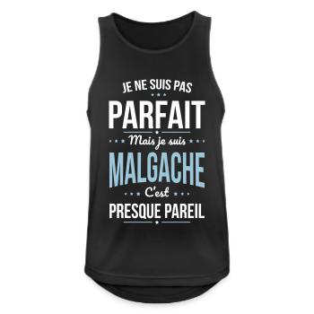 Je ne suis pas parfait mais je suis Malgache - Débardeur respirant Homme - noir - Devant - Nick (188cm)