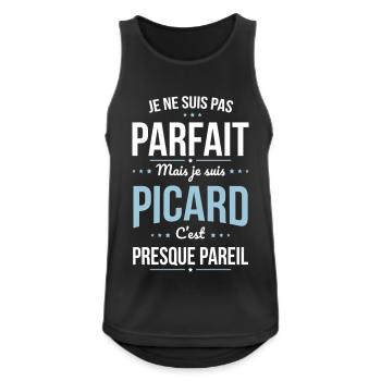 Je ne suis pas parfait mais je suis Picard - Débardeur respirant Homme - noir - Devant - Nick (188cm)
