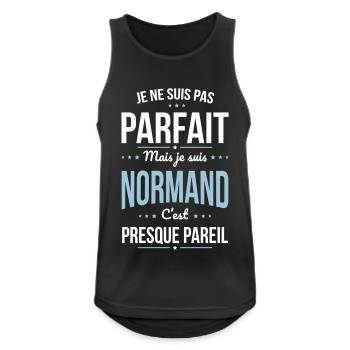 Je ne suis pas parfait mais je suis Normand - Débardeur respirant Homme - noir - Devant - Nick (188cm)
