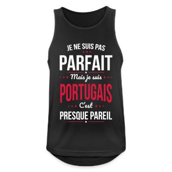 Je ne suis pas parfait mais je suis Portugais - Débardeur respirant Homme - noir - Devant - Nick (188cm)