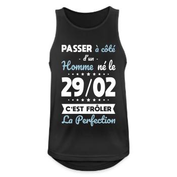 Anniversaire - Né le 29 Février Frôler perfection - Débardeur respirant Homme - noir - Devant - Nick (188cm)