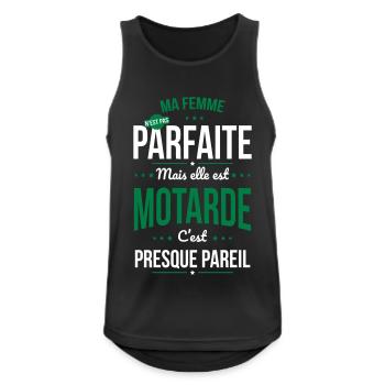 Ma femme pas parfaite mais elle est motarde - Débardeur respirant Homme - noir - Devant - Nick (188cm)