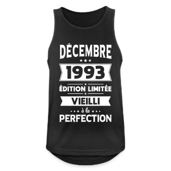 Anniversaire 30 ans - Décembre 1993 Perfection - Débardeur respirant Homme - noir - Devant - Nick (188cm)