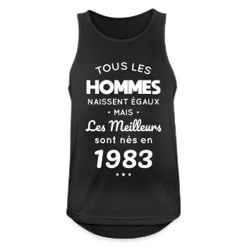 Anniversaire 40 ans - Meilleurs sont nés en 1983 - Débardeur respirant Homme - noir - Devant - Nick (188cm)