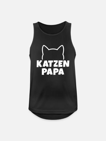 Katzenpapa - Männer Tank Top atmungsaktiv - Schwarz