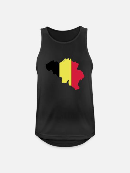 Belgien - Männer Tank Top atmungsaktiv - Schwarz