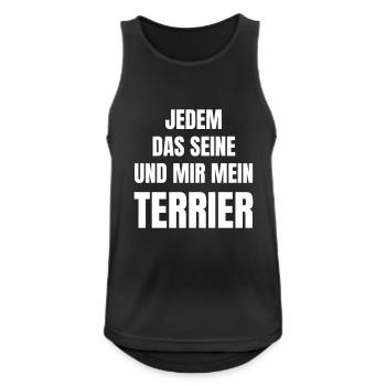 Hunderasse Terrier - Männer Tank Top atmungsaktiv - Schwarz - Vorne - Nick (188cm)