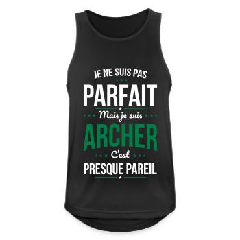 Je ne suis pas parfait mais mais je suis archer - Débardeur respirant Homme - noir - Devant - Nick (188cm)