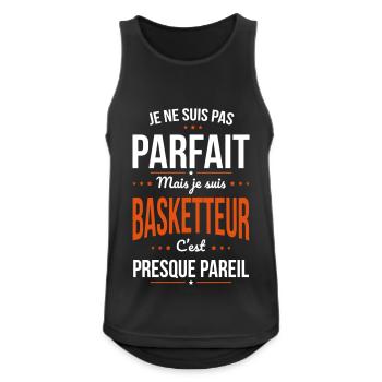 Je ne suis pas parfait mais je suis basketteur - Débardeur respirant Homme - noir - Devant - Nick (188cm)