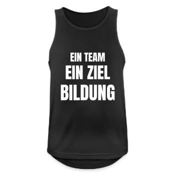 Ein Team, ein Ziel, Bildung. - Männer Tank Top atmungsaktiv - Schwarz - Vorne - Nick (188cm)