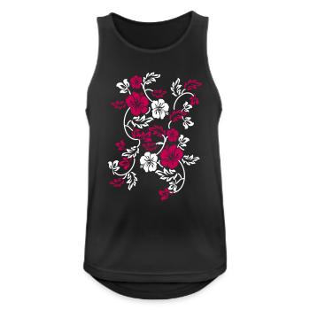 hawaii flower - Men's Breathable Tank Top - black - Front - Nick (188cm)