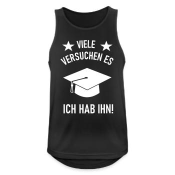 Ich hab ihn den Abschluss Bachelor Master Uni - Männer Tank Top atmungsaktiv - Schwarz - Vorne - Nick (188cm)