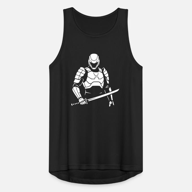 Cyberpunk Samurai Roboter Krieger Vektor Männer Tank Top atmungsaktiv
