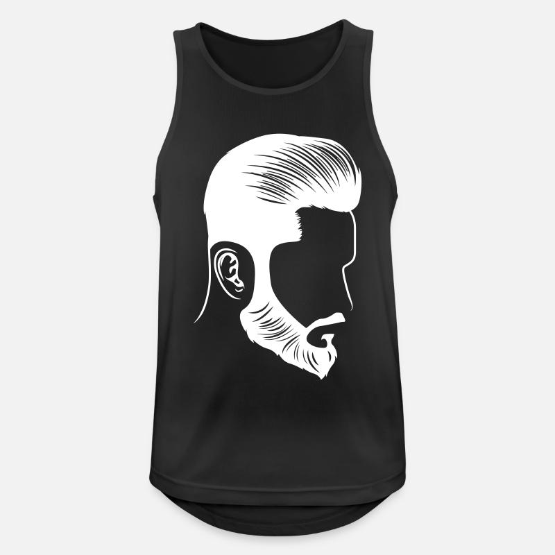 frisur style model bart kopf - Männer Tank Top atmungsaktiv - Schwarz